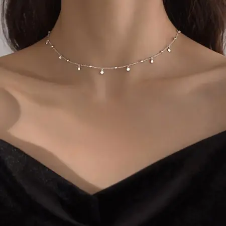 Колье в подарочной коробке с круглыми подвесками на цепочке. WASABI Jewell