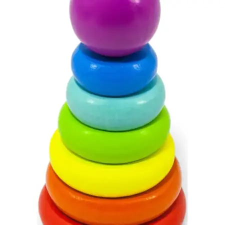 Развивающая деревянная пирамидка, 7 деталей. KoroBoom Shop