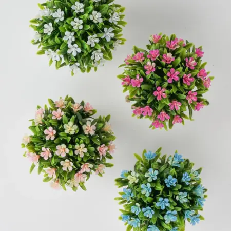 Искусственные цветы для декора комнаты в горшках 4 штуки. KridaGroup