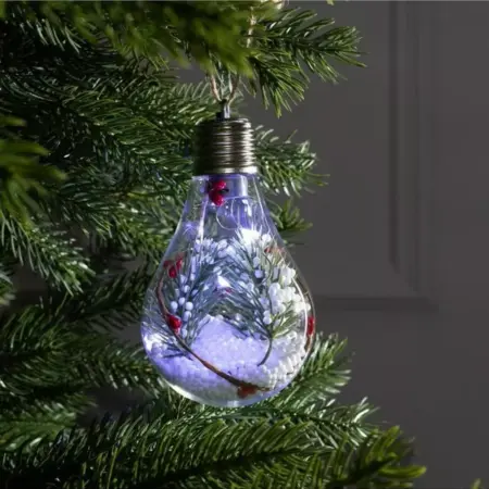 Игрушка-шар на ёлку "Ветка ели" новогодний декор от батареек. KoroBoom Shop