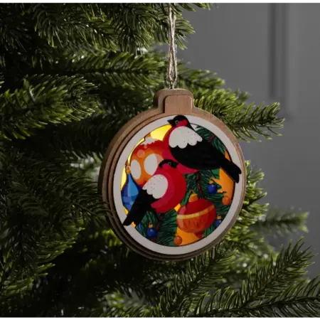 Игрушка на ёлку "Снегири",новогодний декор, световая фигура. KoroBoom Shop