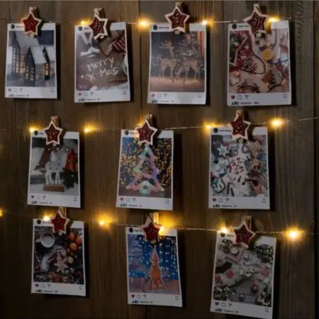 Гирлянда "Прищепки-звёздочки" 2 м, 20 LED, свет тёплый белый. KoroBoom Shop