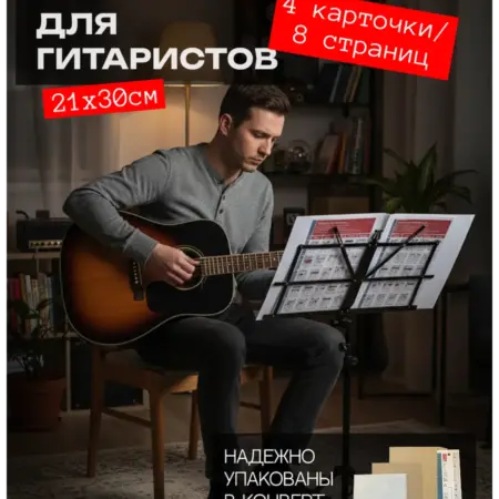 Аккорды для гитары обучающие карточки ноты гаммы теория. Полезные плакаты Komlew.posters