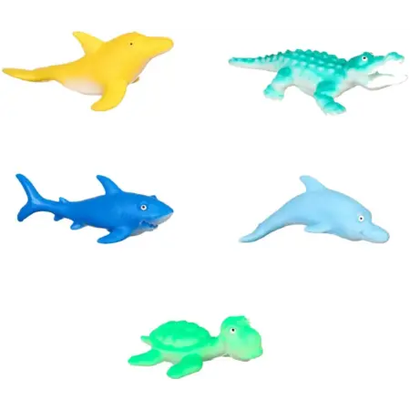 Игрушки для купания "Морской мир" с пищалкой, 12 см, 5 шт. KoroBoom Shop