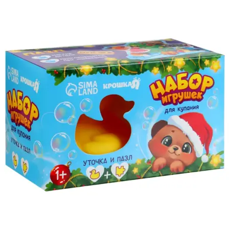 Макси-пазл для ванны с резиновой уточкой, 10 крупных деталей. KoroBoom Shop