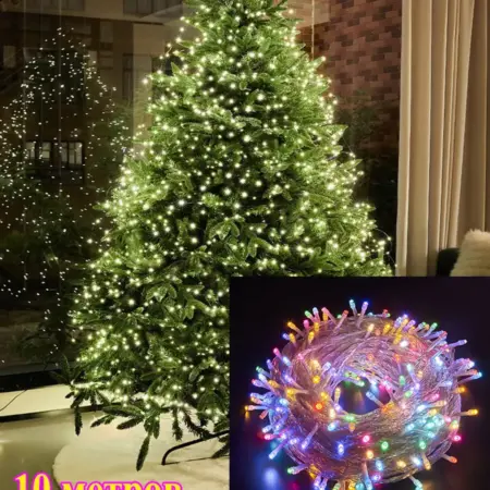 Гирлянда на батарейках роса 10 м новогодняя с USB. YOUR1