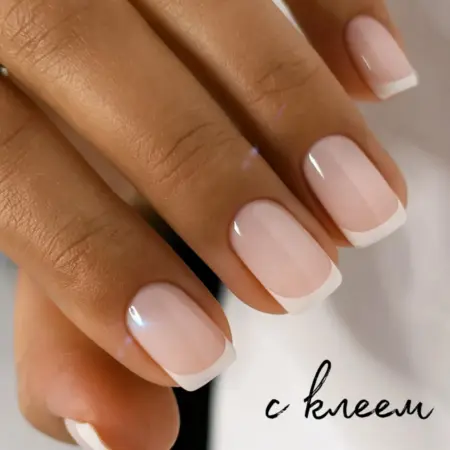 Ногти накладные френч квадрат. FEELFREE