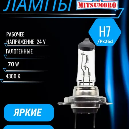 Лампы галогенные автомобильные H7 px26d 24V 70w 2шт. V&MHome
