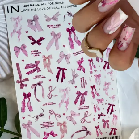 Слайдеры наклейки для ногтей бантики. NAILS MARKET