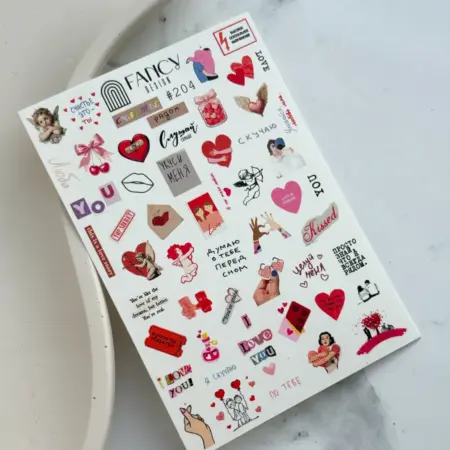 Слайдеры наклейки для ногтей Love. NAILS MARKET