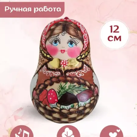 Неваляшка для малышей игрушка деревянная 12 см. wood toy