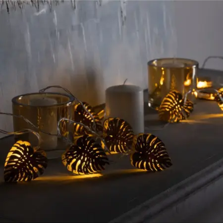 Гирлянда "Нить. Листочек" 2,5 м, 10 LED, свет тёплый белый. KoroBoom Shop