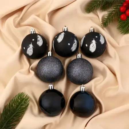 Шары "Воздушные перья", 6 см, 7 шт, пластик, темно-синий. KoroBoom Shop