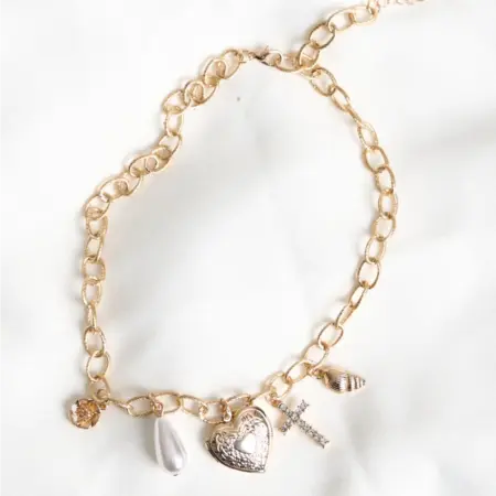 Колье на шею цепочка с подвесками под золото. TOUCHÉ