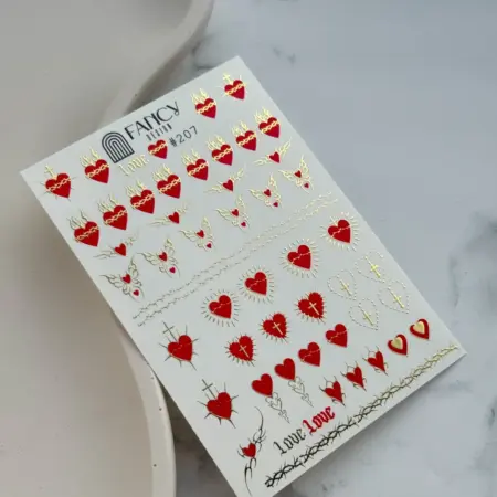 Слайдеры наклейки для ногтей y2k сердечки. NAILS MARKET