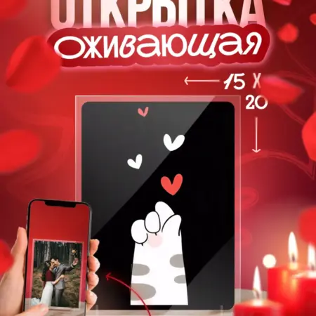Видео открытка "Кошачья лапа" милый подарок на 14 февраля. Arthata - Фотообои, Картины, Панно, Постеры