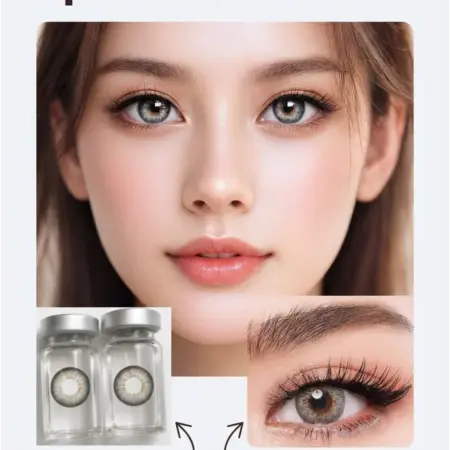 Цветные линзы для глаз Y2K без диоптрий 1 пара 14.2 мм Серый. Лучшие товары мира