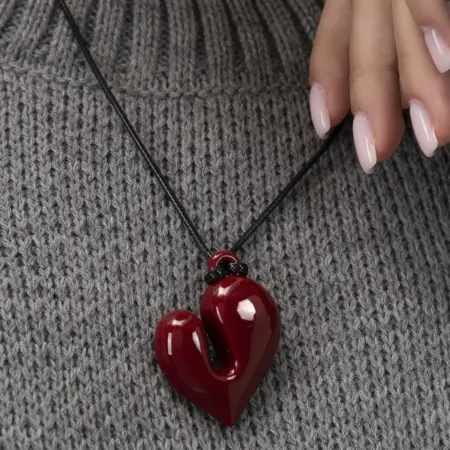 Кулон в виде сердца бижутерия на шею чокер. Lu mi