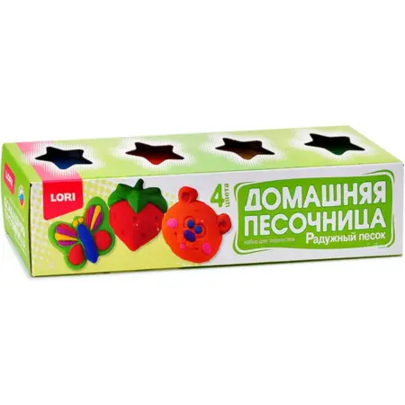 Радужный цветной песок для лепки детям, 4 цвета по 140 гр. KoroBoom Shop