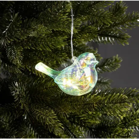 Ёлочная игрушка светодиодная "Снегирь" свечение тёплое белое. KoroBoom Shop