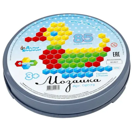Развивающая детская игра-мозаика шестигранная, 85 фишек. KoroBoom Shop