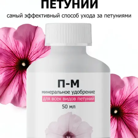 Удобрение от ПК Пуршат П-М для петуний концентрат 50 мл. ООО ПК Пуршат