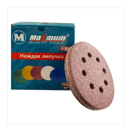 Шлифовальный круг на липучке 125 мм P 60 10 шт + подарок. Атрия