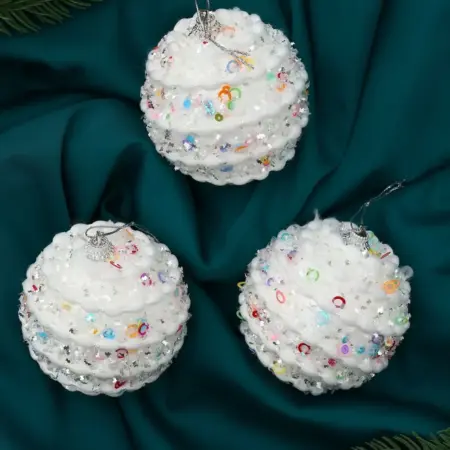 Набор ёлочных шаров "Акли", новогодний декор, 3 шт. KoroBoom Shop