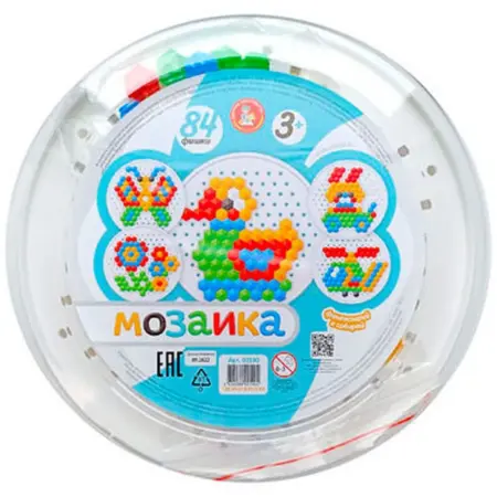 Круглая мозаика "Утенок" для малышей, набор для творчества. KoroBoom Shop