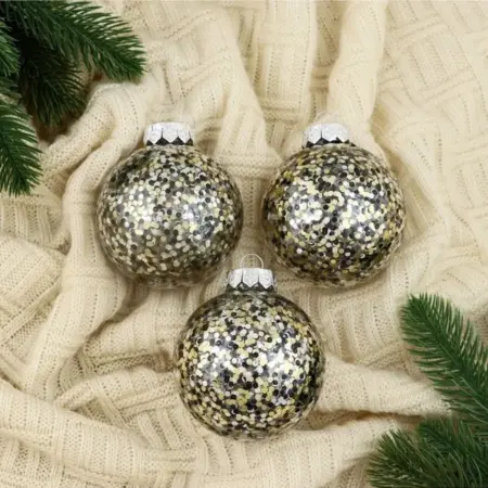 Набор шаров "Мэдисон. Блеск элит", 8 см, 3 шт, пластик, цвет. KoroBoom Shop