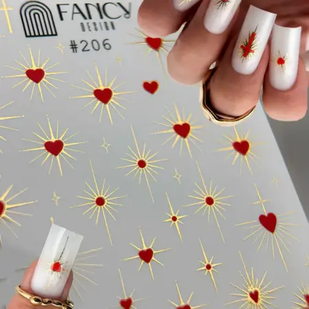 Слайдеры наклейки для ногтей готические сердечки. NAILS MARKET