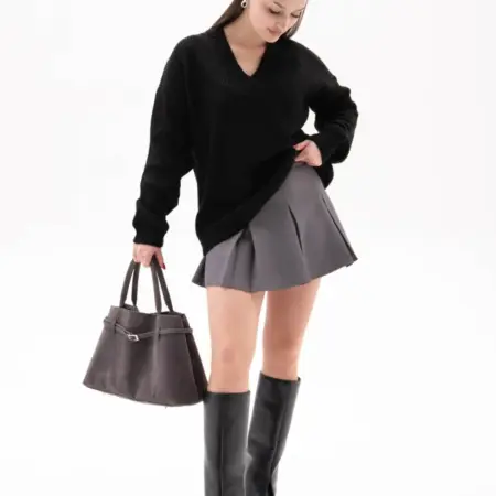 Свитер вязаный оверсайз зимний теплый. АНИРОМАНИ