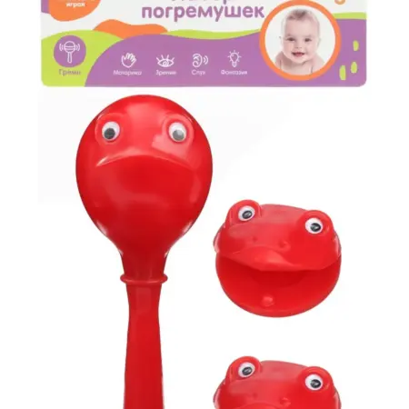 Набор погремушек Лягушата кастаньеты и перкуссионный маракас. KoroBoom Shop