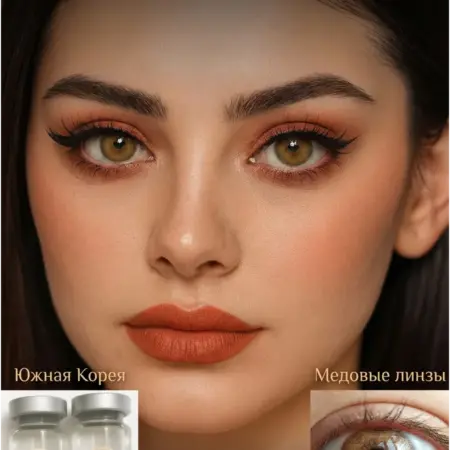 Цветные линзы Y2K для глаз без диоптрий 1 пара 14.3 мм Корич…. Лучшие товары мира