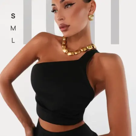 Кроп-топ вечерний асимметричный на одно плечо. RUNNRUSH