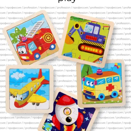 Пазлы для малышей крупные деревянные развивающие набор 3 шт. SHUSHI home