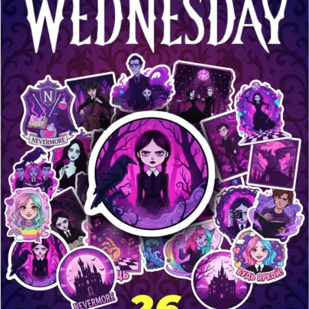 Наклейки Wednesday Уэнсдэй Аддамс, скрапбукинг. Arttik