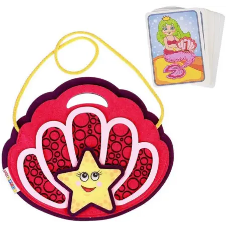 Сумочка из фетра "Ракушка" с набором карточек мемо, 24 шт. KoroBoom Shop