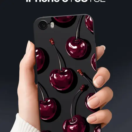 Чехол на iPhone 5, 5S и SE с вишнями. SCDesign