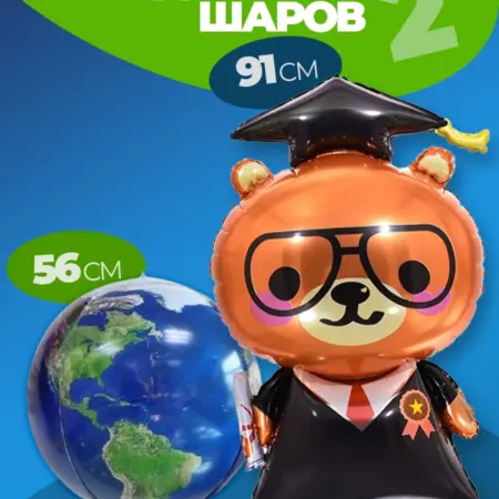 Шары на выпускной Планета и медведь. Wellness Ultracare