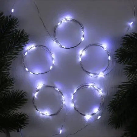 Набор гирлянд Роса, 5 шт, 1 м, 10 LED, свет белый, 3 режима. KoroBoom Shop