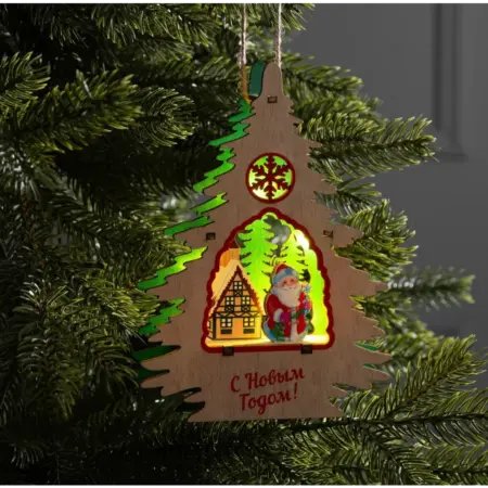 Игрушка на ёлку Дед Мороз, новогодний декор, световая фигура. KoroBoom Shop