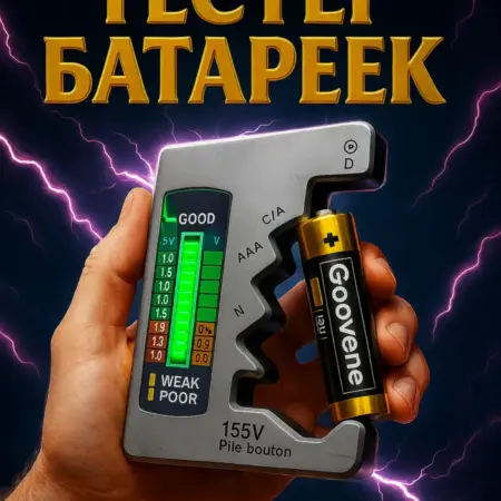 Цифровой Индикатор тестер для батареек. EASY STORE