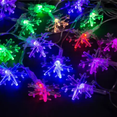 Гирлянда "Снежинки большие" 5 м, 20 LED, свет мульти, 220 В. KoroBoom Shop