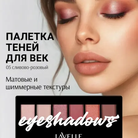 Тени для век палетка 05 сливово-розовый. EUROTRADE