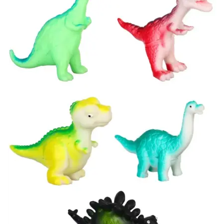 Игрушки для купания Динозаврики, с пищалкой, 10 см, 5 шт, 3+. KoroBoom Shop