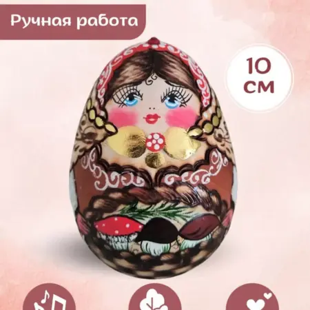 Неваляшка для малышей музыкальная 10 см. wood toy