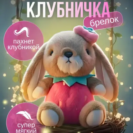 Мягкая игрушка Зайка в клубничке. Home Alone