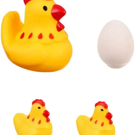 Игрушки для купания "Курочка и детишки" с пищалкой, 4 шт, 3+. KoroBoom Shop