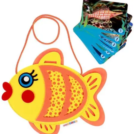 Сумочка из фетра "Рыбка" с набором карточек мемо, 20 шт. KoroBoom Shop